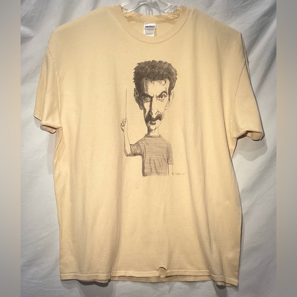 Vintage Frank Zappa Caricature Shirt Size L Rock Band Tee Cartoon 90s Darling